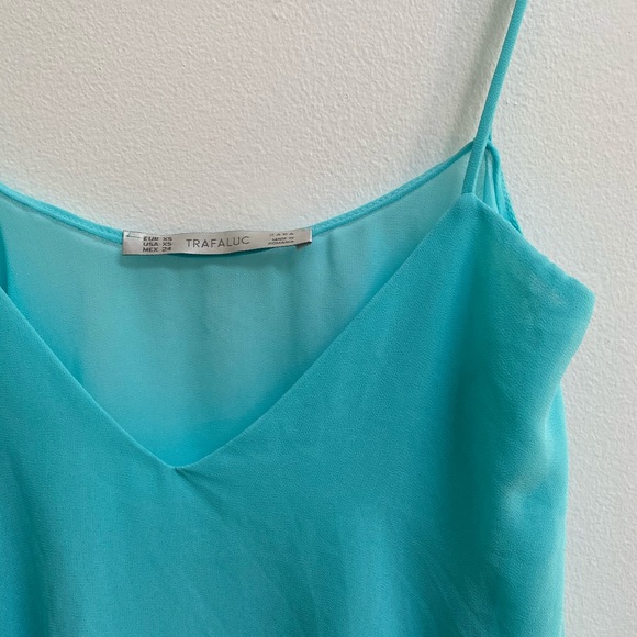 Zara Blue Layered Chiffon Camisole XS - Picture 2 of 4